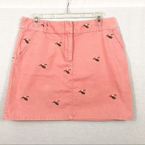 JCREW Corduroy Peach Mallard Embroidered Skirt 6